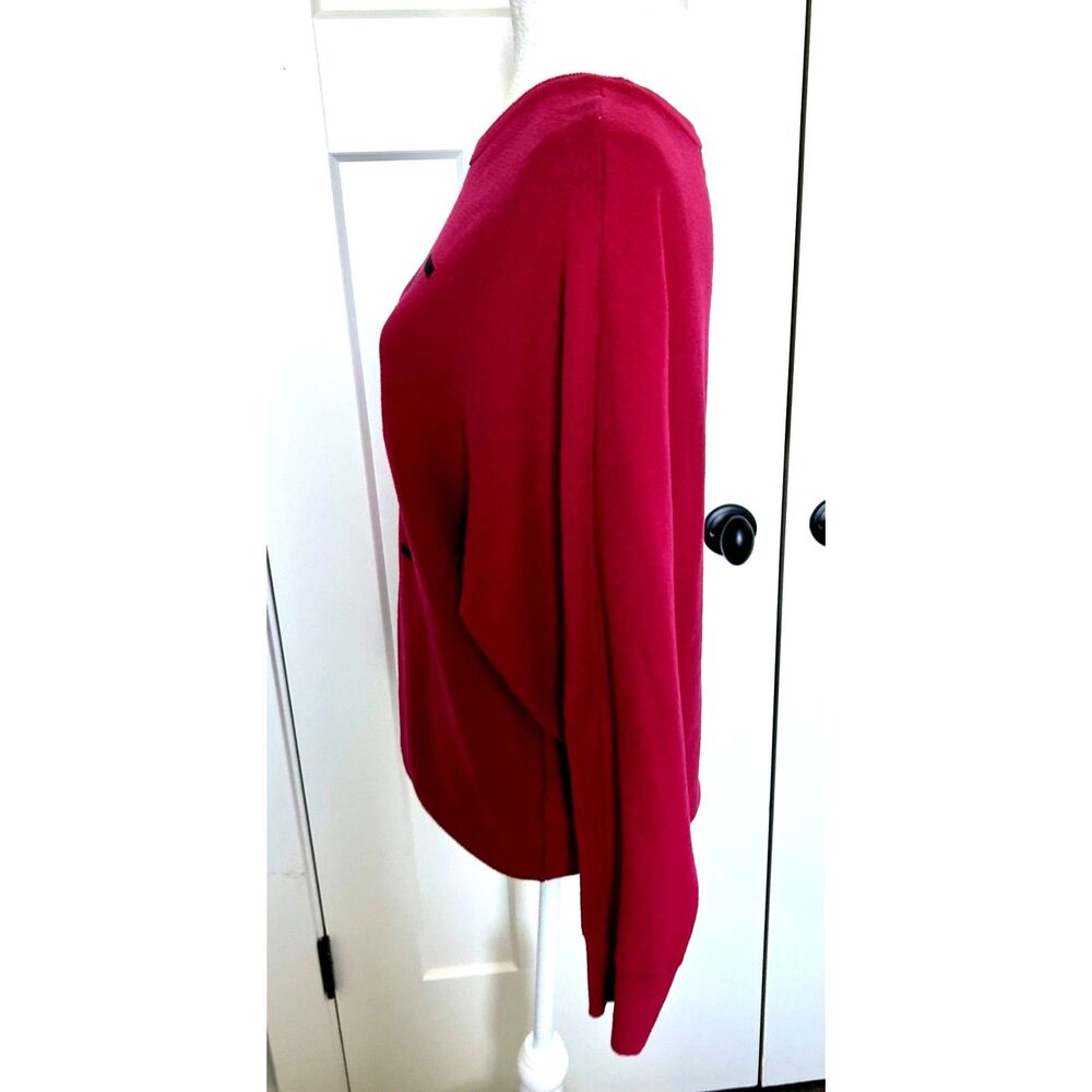 Calvin Klein Jeans Logo Sweater Hot Pink and Black Women's Size M Pullover - Picture 3 of 5